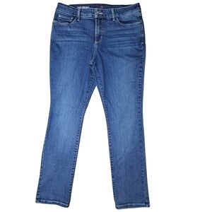 NYDJ Samantha Slim Jeans 12 Petite Quinn Wash Comfort Stretch Lift Tuck